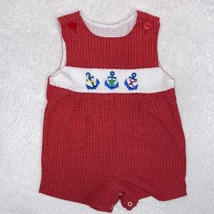 Vintage Samara anchor nautical red plaid jon jon 18m